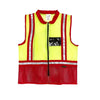 2 TONE SLEEVELESS REFLECTIVE VEST LIME/RED