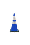 TRAFFIC CONE SOFT PVC BLUE WITH BLACK BASE